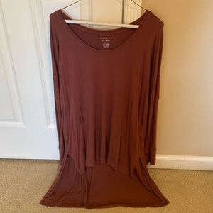 American Eagle Brown Long Sleeve Top Size Small